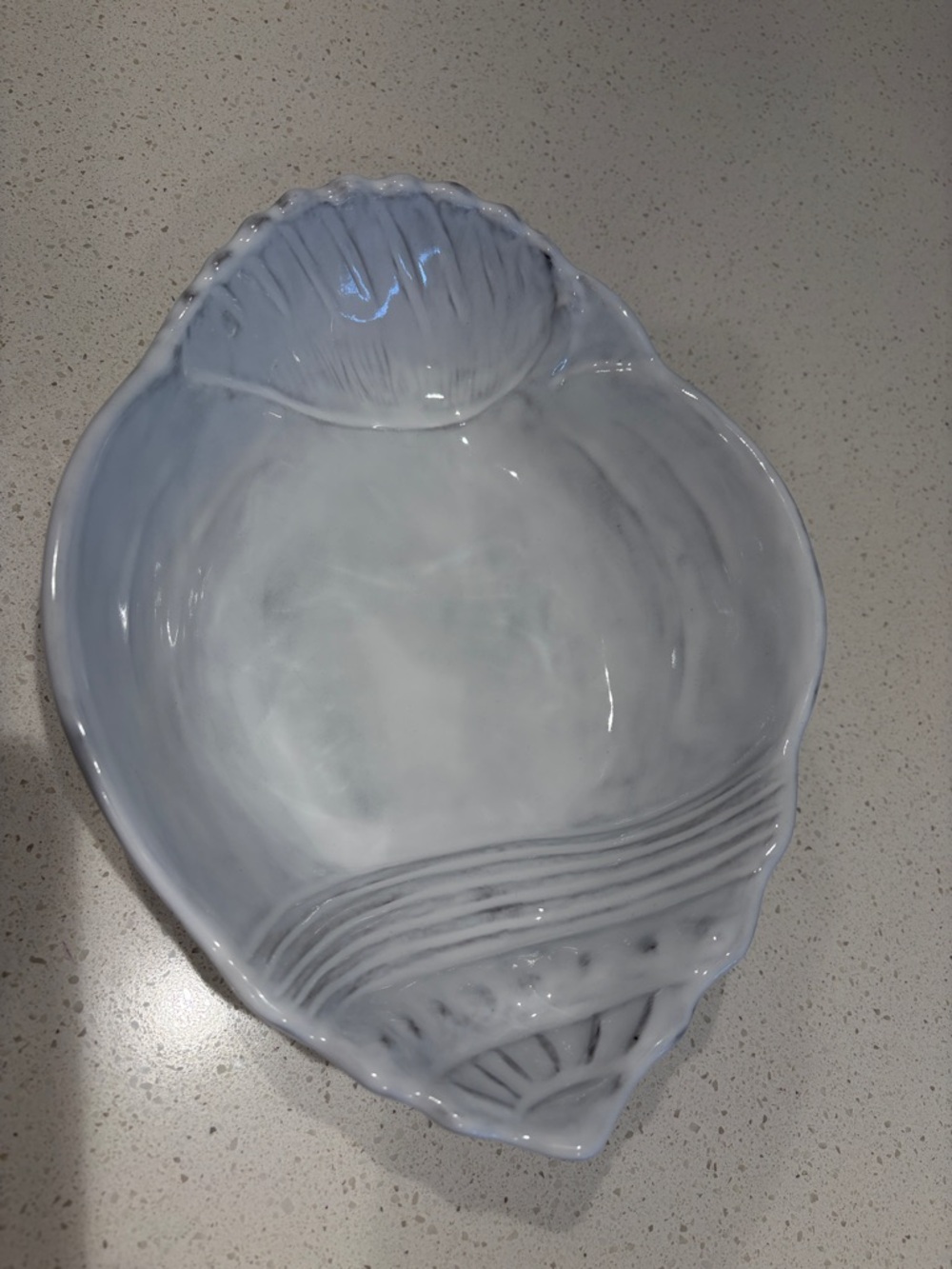Vietri White Glazed Ceramic Shell Dish